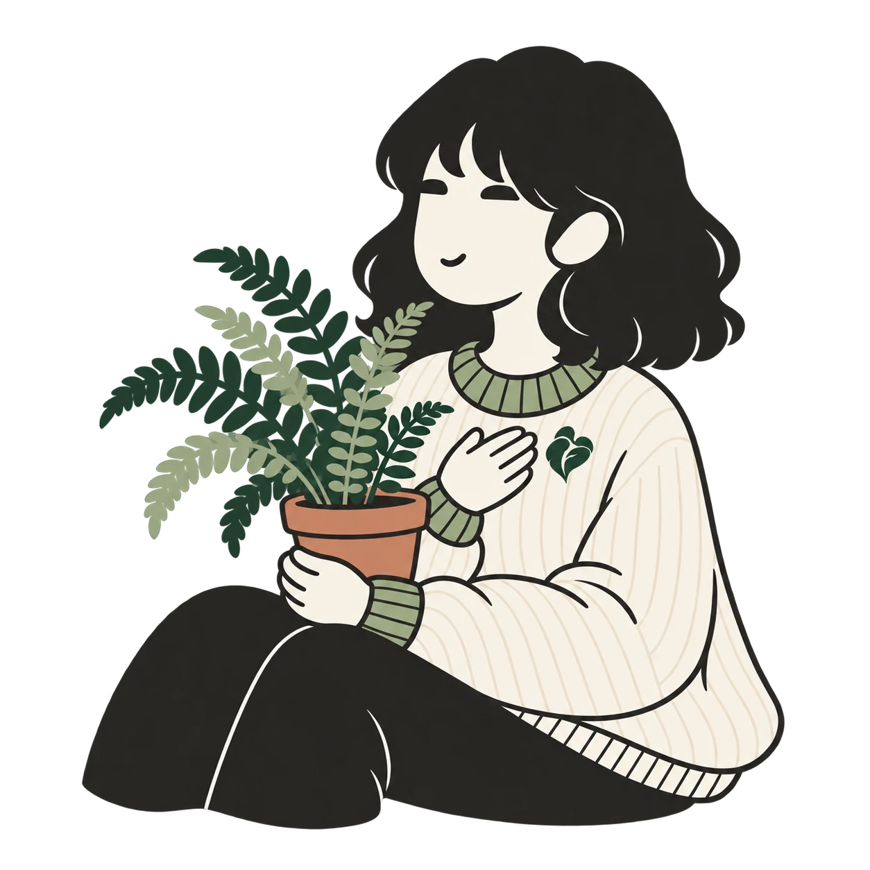 Frondea’s illustrated plant keeper sharing a warm thank-you